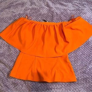 Vibrant Orange Strapless Top